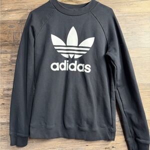 adidas Black Sweatshirt with White Trefoil Logo